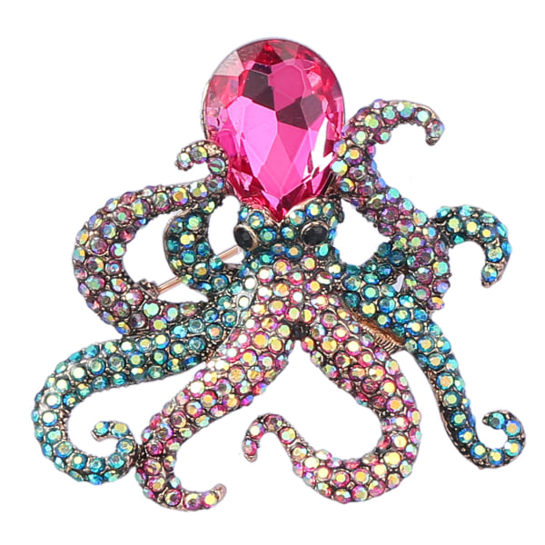 Smycken Crystal Octopus Pin Brosch Kvinnor Flicka Djur Dekorativa Jewelr