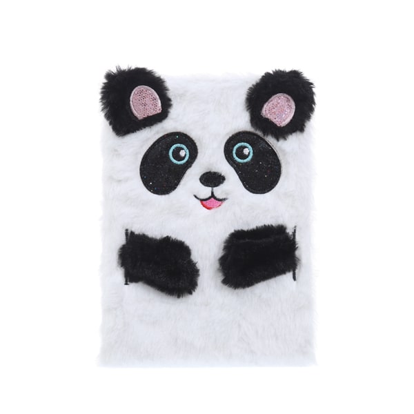 Plys notesbog, imiteret pels notesbog til børn, panda mønster dagbog journa