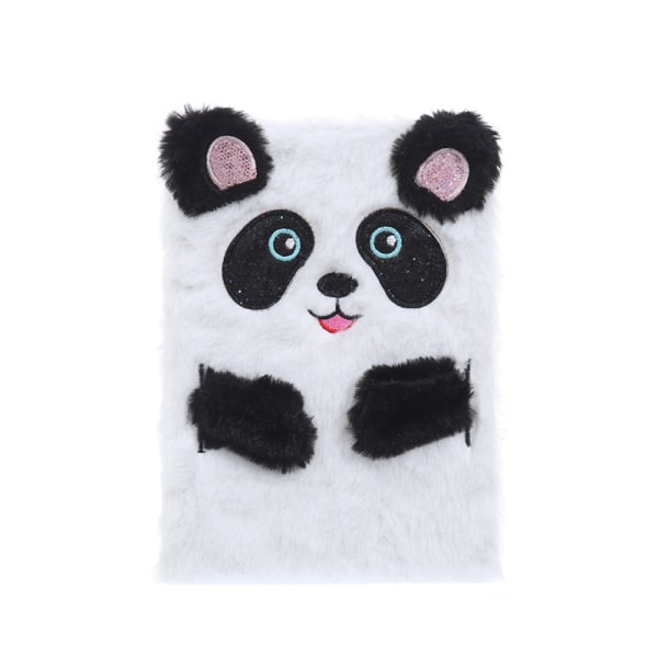 Plysj Notebook, Faux Fur Notebook For Kids, Panda Pattern Diary Journa