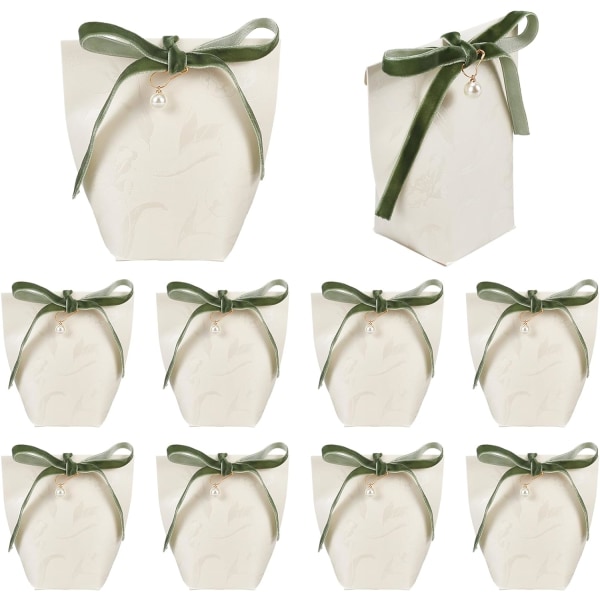 30 stk. Blomster Relief Design Bryllup Fødselsdagsfest Favor Candy Boxes-