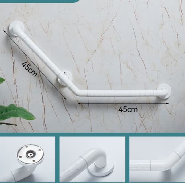 135° Brusebadsgreb Rustfrit Stål PVC 45cm Toiletgreb til Handicappede og Ældre
