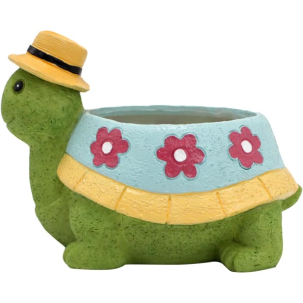 Cute Turtle Plant Pots | Resin Succulent Pot Planters with Drainage Ho