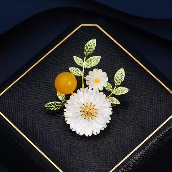 Kvinde Marguerit Brosche, Elegant Hvid Blomst Brosche Pin til