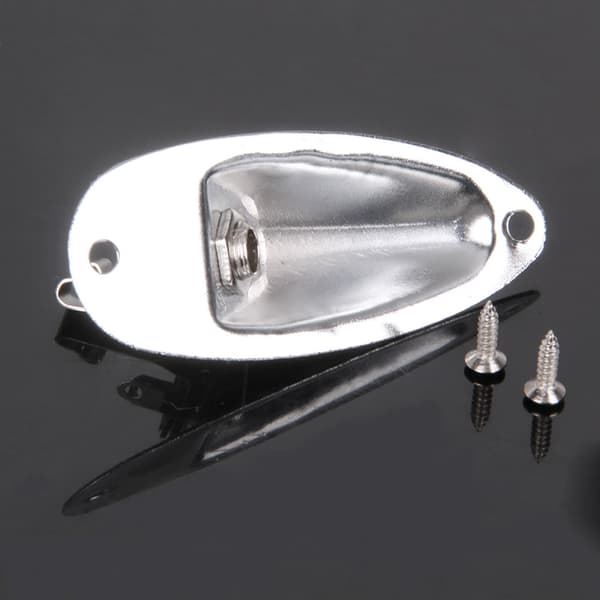 1 stk. Boat Style 1/4\" Loaded Guitar Pickup Output Jack Plug Socket plade