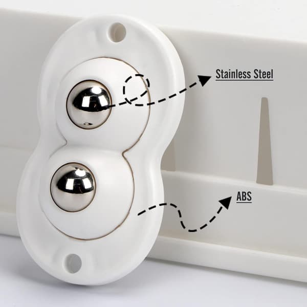 8 stk. Mini Caster Wheels, Selvklæbende Mini Swivel Wheels, 360 Graders Rotation