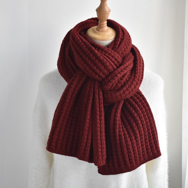 Winter thick knitted scarf women's thick shawl wrap soft warm long sui