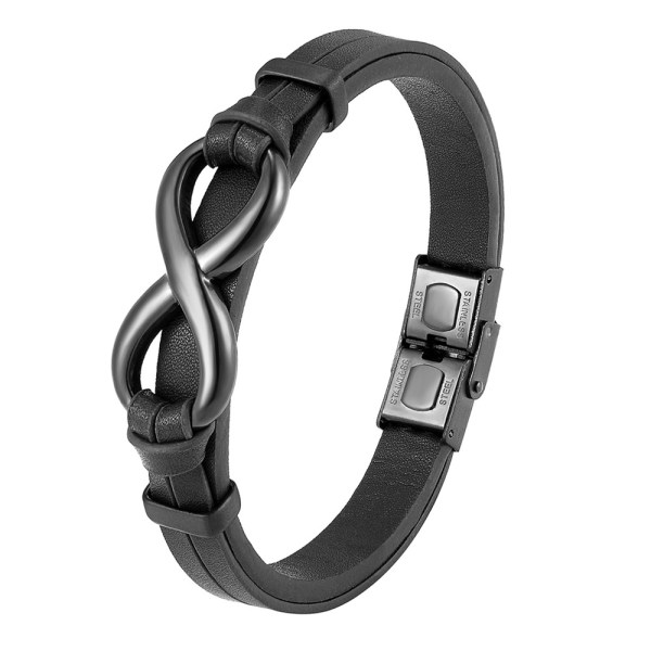 Unisex läderarmband med oändlighetssymbolisk kärlek mode fläta