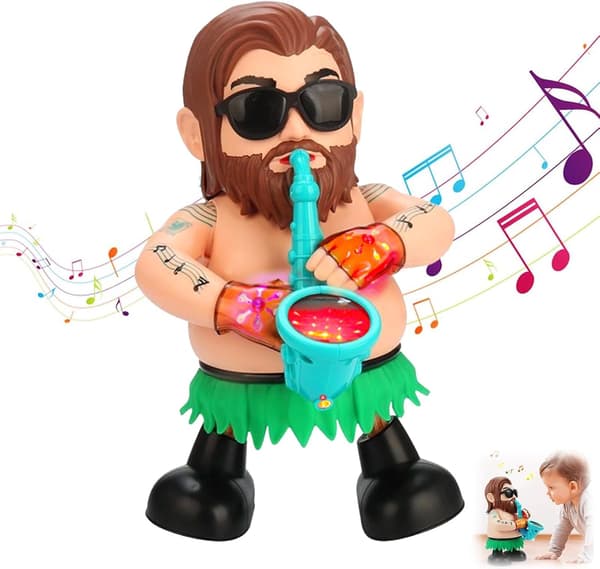 Syngende saksofonleketøy, morsom musikalsk spiller, Happy Uncle saksofonmusikk