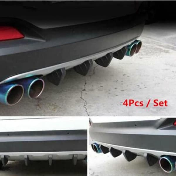 Spoiler Front Lip 4pcs Universal Car Carbon Fiber Pattern Pattern Hajfena Bakre Spoiler Bil Bakre Stötfångare Lip Diffuser Ström (4pcs)Funktion