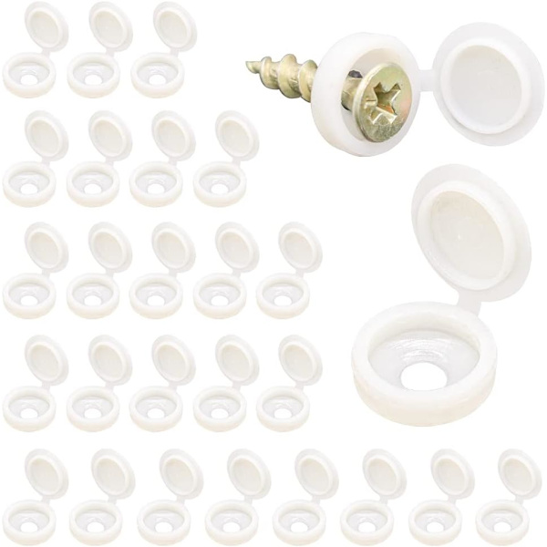 100 stk 1,35 cm plastskrudeksel, dekorative trykknappskrudeksel for