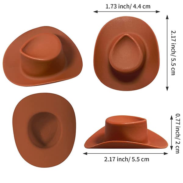10 stk. Mini Cowboyhatte i Plastik til Westernfest