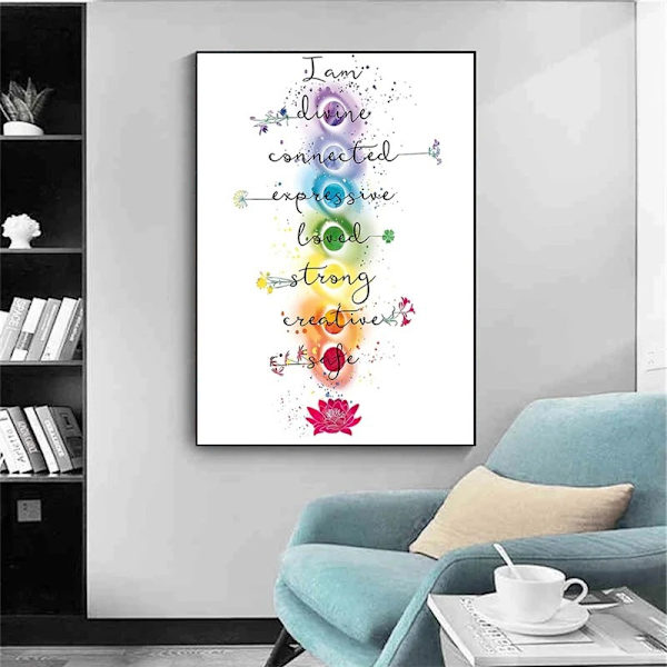 Chakra Quotes Sign Veggdekor Yoga Zen Veggkunst Trespiritual Dekor