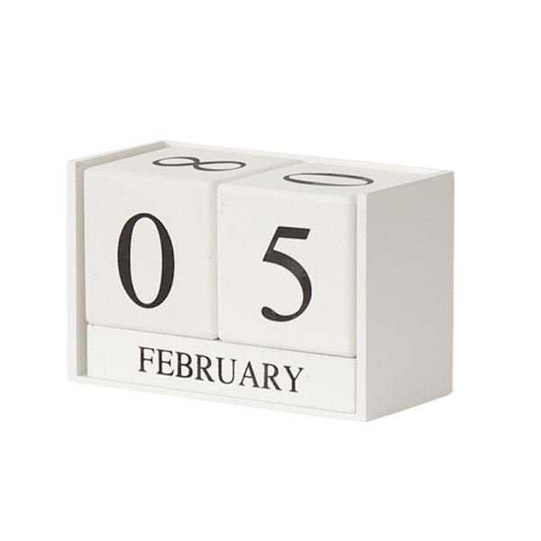 Træevig kalender terning kalender træblok måned dato display