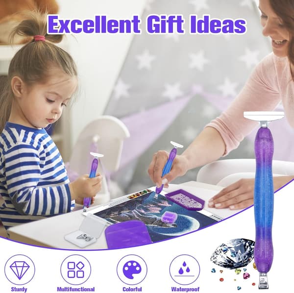 18 PCS Diamantmålning Pen Kit, Metallspetsar & Hartspennor, Diamo