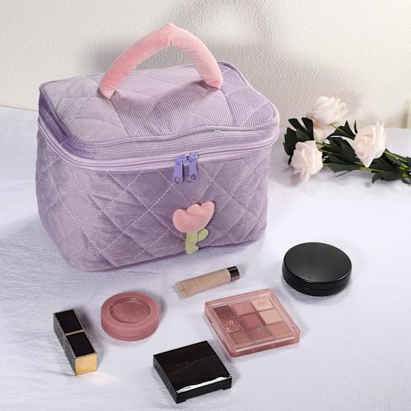 Resväska Kosmetisk Väska Makeup Borste Organizer Bärbar Toalettväska för
