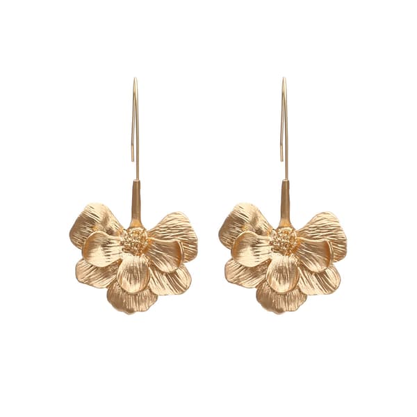 Guld Blomster Statement Øreringe. Hypoallergen Legering Boho Smykker
