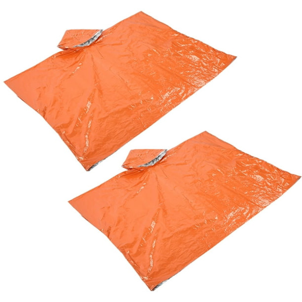 2 st Rymlig nog Håll varm PE Aluminiumfilm Camping Regnkläder, Eith