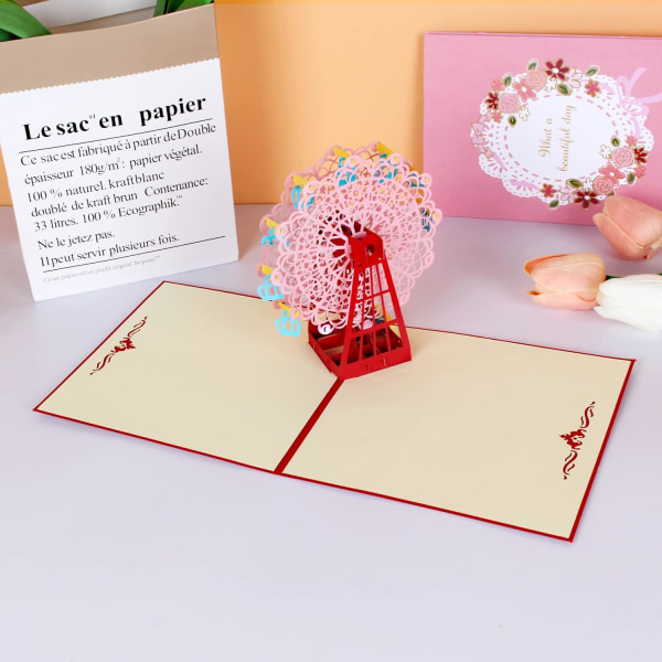 Pop Up -syntymäpäiväkortit, 3D-paperisyntymäpäiväkortit, joissa on litteä näyttöwidgetti, onnittelukortit kirjekuorilla ystävänpäivään, syksyyn, jouluun, kiitospäivään