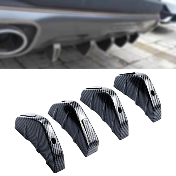 Spoiler Front Lip 4pcs Universal Car Carbon Fiber Pattern Pattern Hajfena Bakre Spoiler Bil Bakre Stötfångare Lip Diffuser Ström (4pcs)Funktion