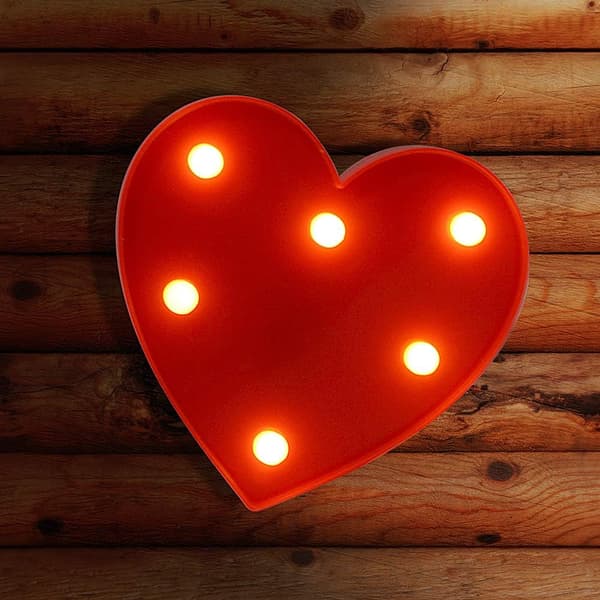 Led Marquee Lys Hjerteform Plast Led Skilt Til Bryllup Nattlys