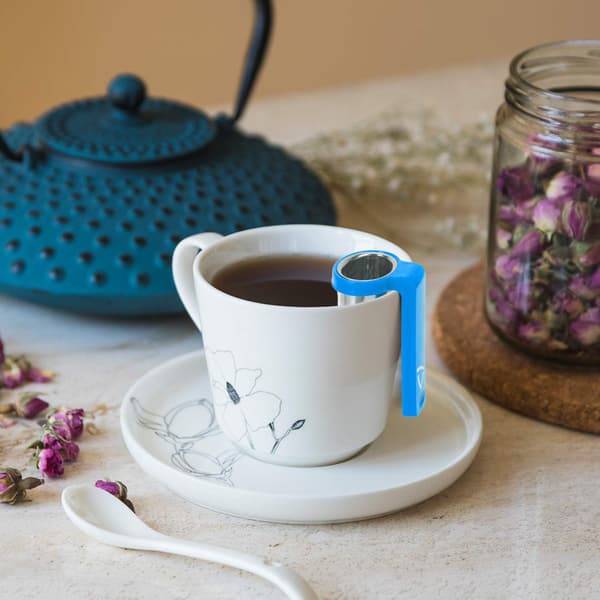 Te-infuser i rustfrit stål med håndtag, te-si, tekande, tepose-infuser