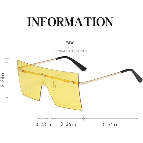 2st fyrkantiga solglasögon platt topp mode överdimensionerade nyanser spegel bågar