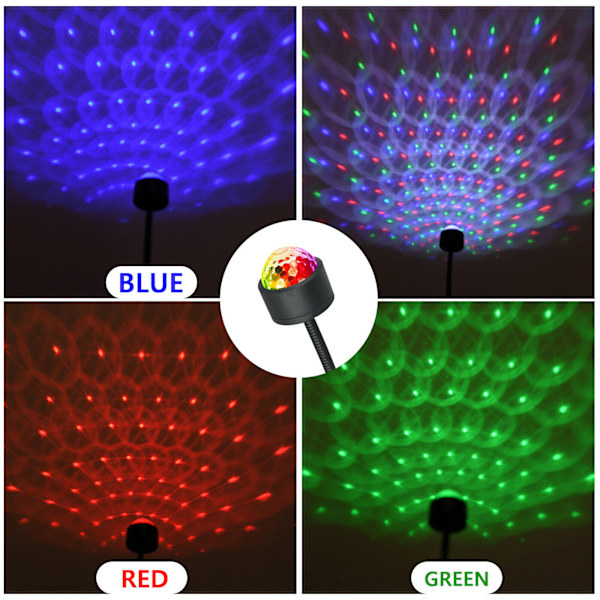 USB Stjernenattlys Projektor og Mini Disco Ball Lys, Justerbar A