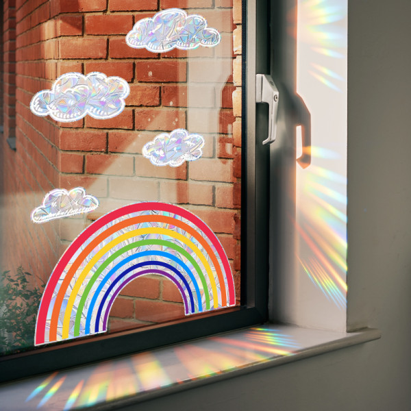 Farverige Rainbow Cloud-klistermærker, overlegent pvc-materiale Rainbow Cloud S
