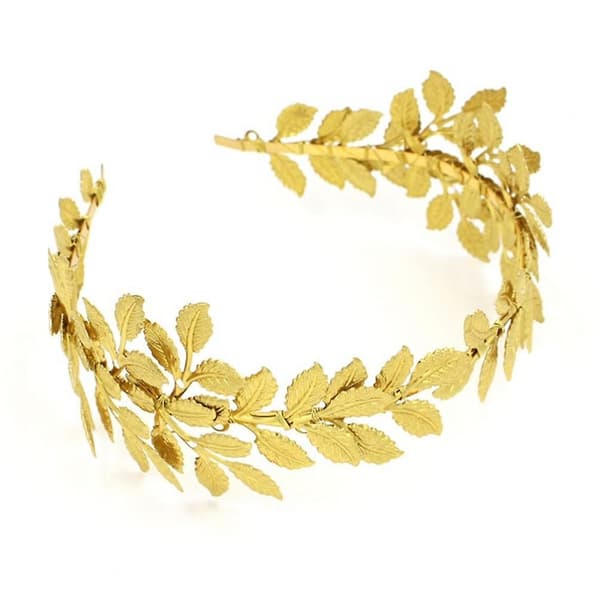 Guld Blad Brudekrone Græsk Gudinde Hovedbånd Laurel Blade Krone Guld Lea