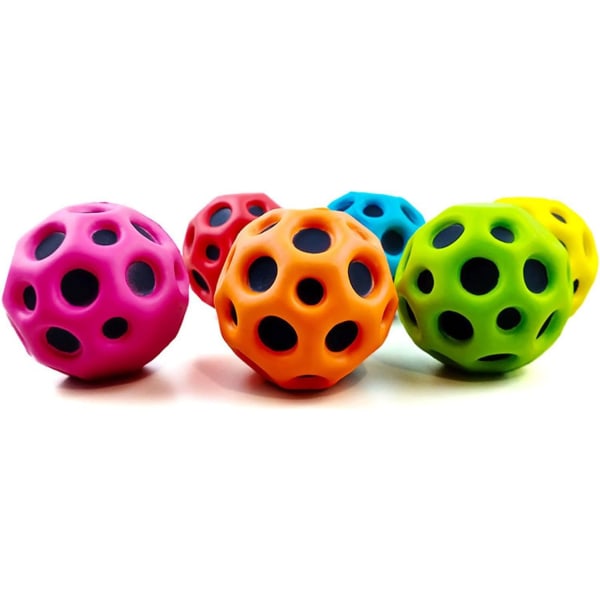6PCS Space Ball Bouncy Balls Hög elasticitet Hålboll Mini Studsboll Leksak Space Ball med extremt hög studs Studsbollar