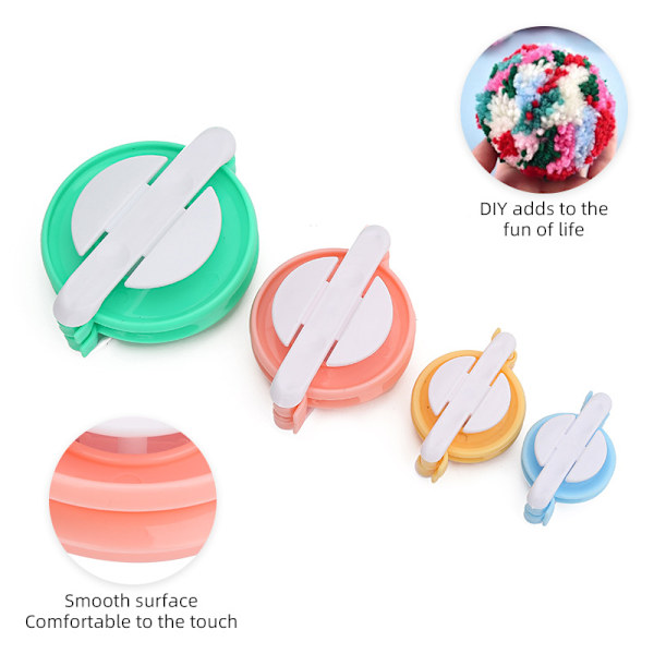 4 storlekar Pompom Maker Tool Set för Fluff Ball Weave DIY Ullgarn Knitt