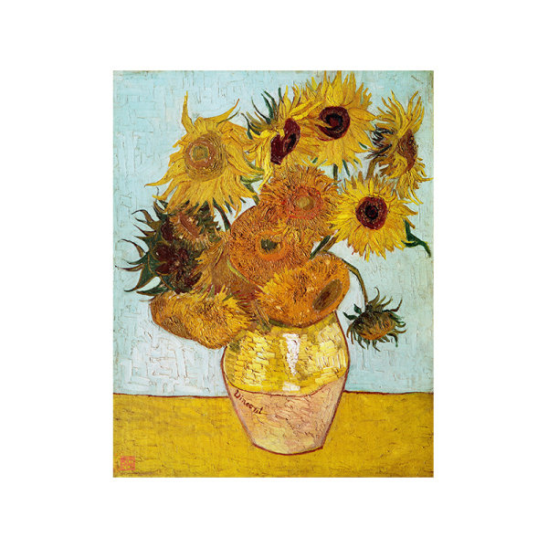 Van Gogh solros canvas målning, vardagsrum sovrum entré hangi