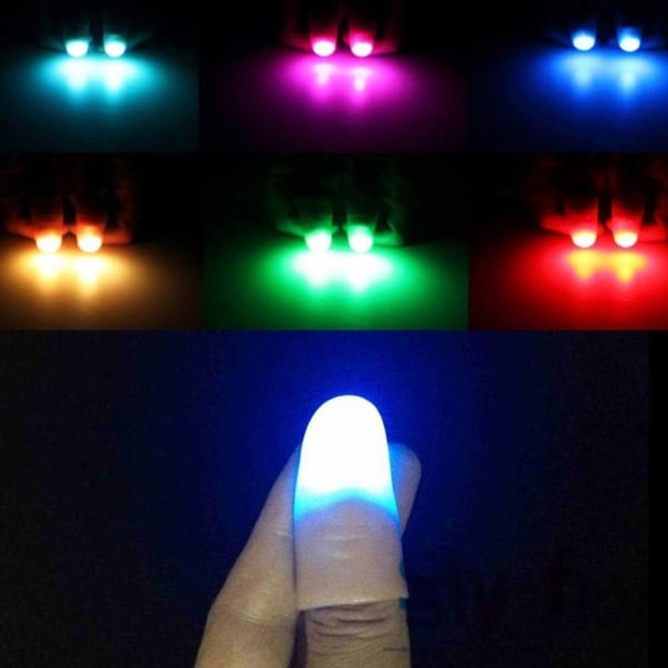10 stk. Magiske lysende tommelfingre LED fingerlampe tommelfingerlys magiske trick T