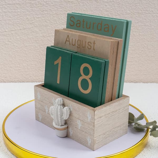 Evighetskalender, Träkalender för Hemmakontor Skrivbordstillbehör V