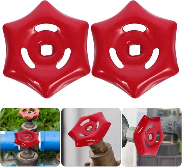 Rød Jern Håndventil - Ventilspak - Kuleventil - Stengeventil - Vannrørventil - 6 x 6mm Toppspak - 2 stk