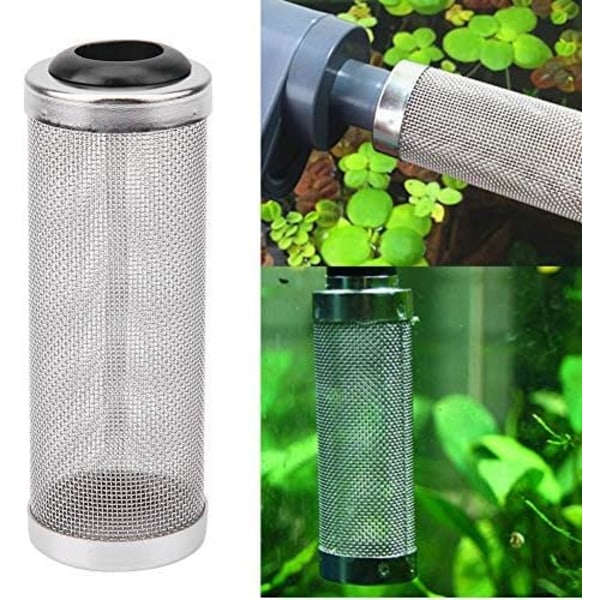 2 stk akvariefilterbeskyttelse i rustfritt stål, filterbeskyttelse, strøm, fisk, reker, sikker beskyttelse, akvarie, fisk, reker, nettfilteretui (16 mm)