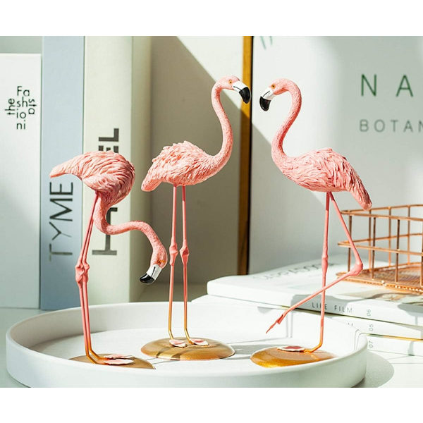 Rosa flamingo statyer i harts