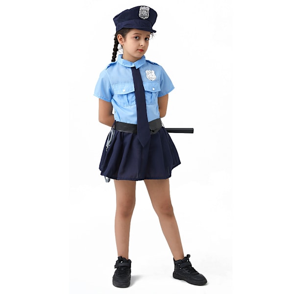 Sød pige lille politi spil spil politibetjent uniform børn cool Halloween Tumes