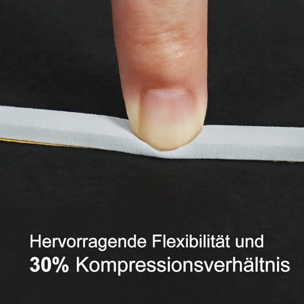 Vindustetningslist, 6 mm (B) x 3 mm (H) x 15 m (L) selvklebende skumlist, vindu