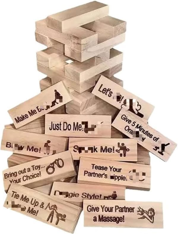 48 st Super Naughty Block Tower Game Roligt par stapling torn med