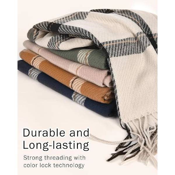 Vinter skjerf for kvinner sjal kashmir følelse dusk rutete stort oversized