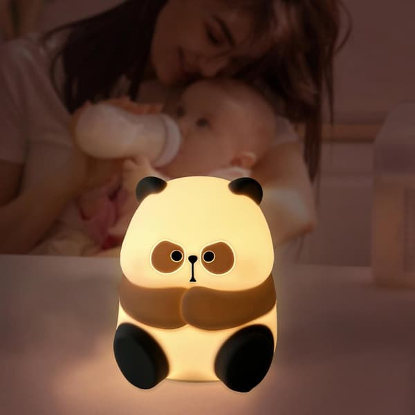 Panda Lampe, Dyre Nattelys Blød Silikone Genopladelig Touch Nat