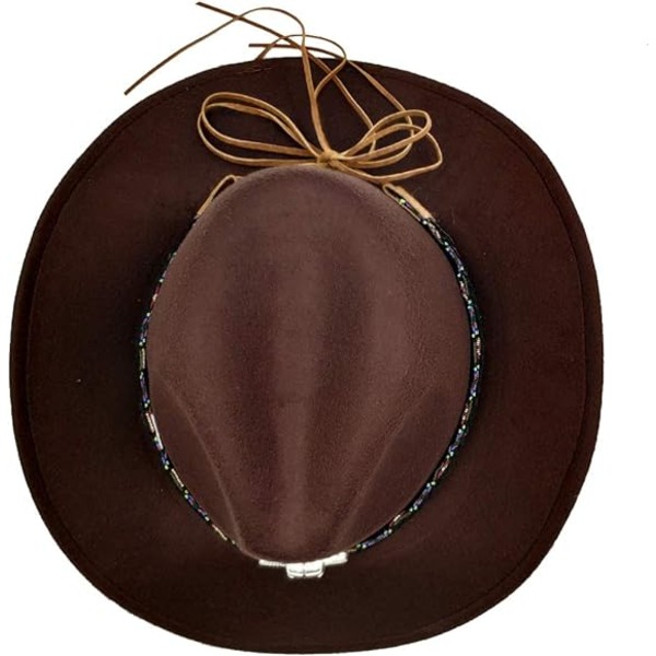 Leveälierinen miesten ja naisten Western Outback Cowboy -hattu, jossa Metal Bull H
