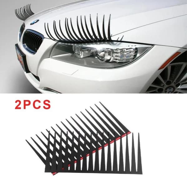 1 par sorte Car Eyelashes, håndluftbørstet lyse godterifargede tips, L