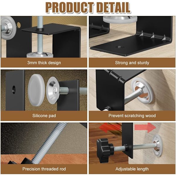 Kabinet Hardware Jig Universal C Klemme, 2 stk. Skuffe Fastgørelsesklemme til nøjagtig og hurtig installation af dørfrontknopper, trækgreb, fleksible borehulsguidepositioneringsværktøjer