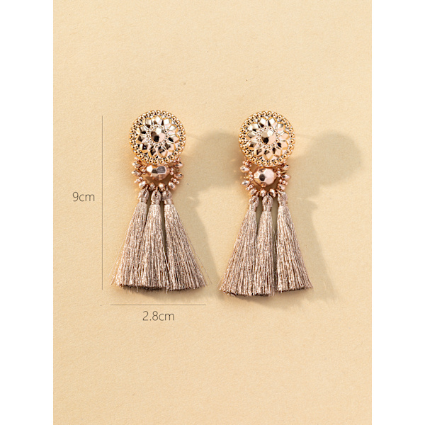 9*2.8CM, kamelinvärinen boheemi Statement Thread Tassel C