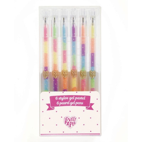 6 pastel gel pens Rainbow - Djeco