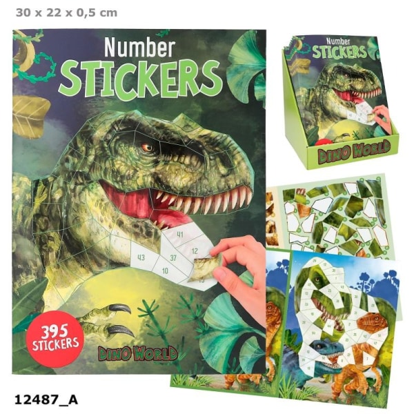 Dino World Nummer Stickersbok