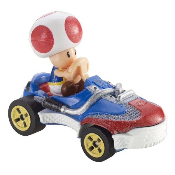 Hot Wheels Mario Kart Replica Diecast 1:64, Toad Standard Kart