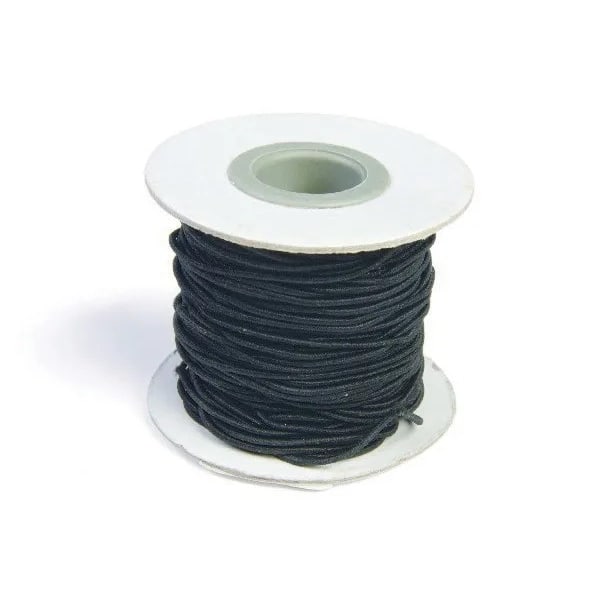 Pearl n Fun Elastisk Tråd Svart 1,2mm x25 m